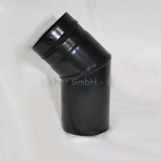 Pellet-Bogen schwarz emailliert ohne Reinigungsöffnung 