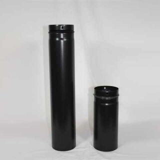 Pellet-Rohr doppelwandig 1000 mm DN 80 mm, schwarz emailliert dw9000802