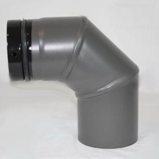 Pellet-Bogen 90° (3-teilig) DN 80 mm, grau emailliert ohne Reinigungsöffnung dw9920801