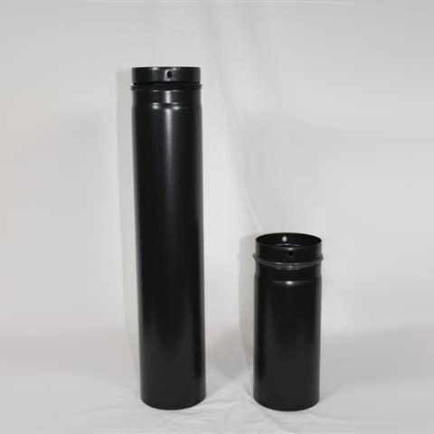 Pellet-Rohr doppelwandig 250 mm DN 125 mm, schwarz emailliert