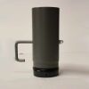 Pellet-Rohr doppelwandig 250 mm, gussgrau emailliert mit Klappe