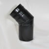 Pellet-Bogen 45° (2-teilig) DN 100 mm, schwarz emailliert ohne Reinigungsöffnung