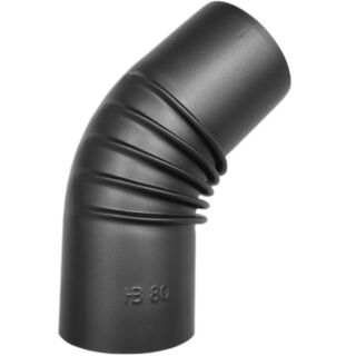 Pellet-Bogen 45° DN 120 mm Senotherm Dünnwand schwarz, ohne Reinigungsöffnung 2356045