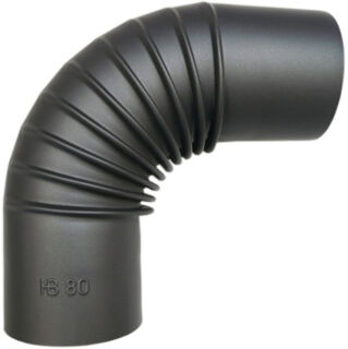 Pellet-Bogen 90° DN 120 mm Senotherm Dünnwand schwarz, ohne Reinigungsöffnung 2356090