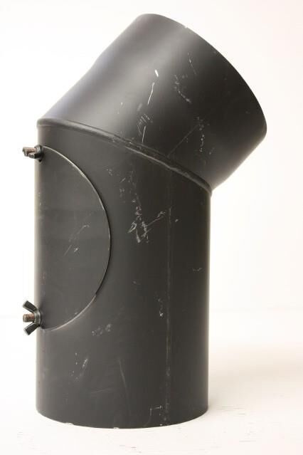 Rauchrohr-Bogen 45° DN 180 mm gemufft, mit Reinigungsöffnung (schutzlackiert)