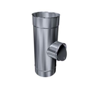 Edelstahlschornstein einwandig 0,6mm Premium T-Stück für runden Zugbegrenzer TR REG Dn 300 2trreg300