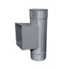 Edelstahlschornstein einwandig 0,6mm Premium Prüföffnung KPR 180 x 120 + Tür + Kastenverl. 100 mm DN 140
