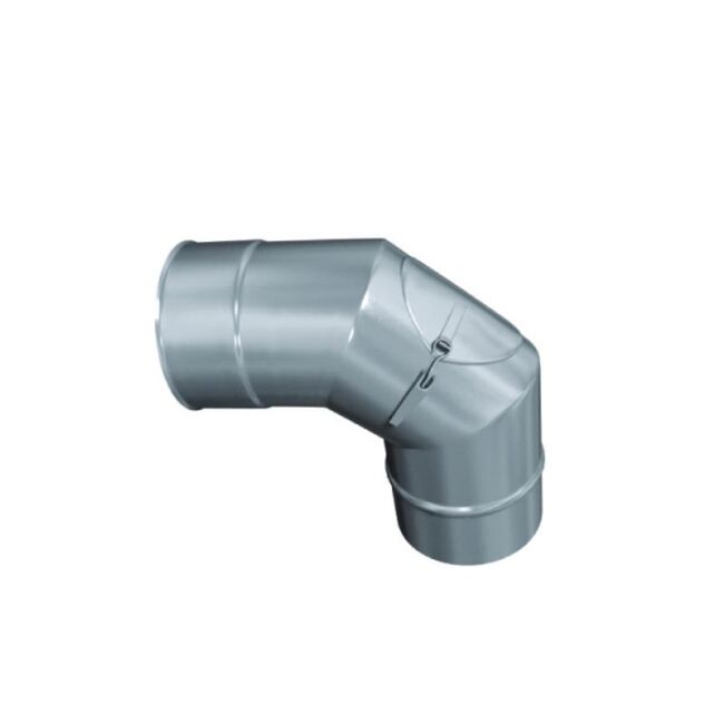 Edelstahlschornstein einwandig 0,6mm Premium Bogen 90° starr mit Revision DN 200