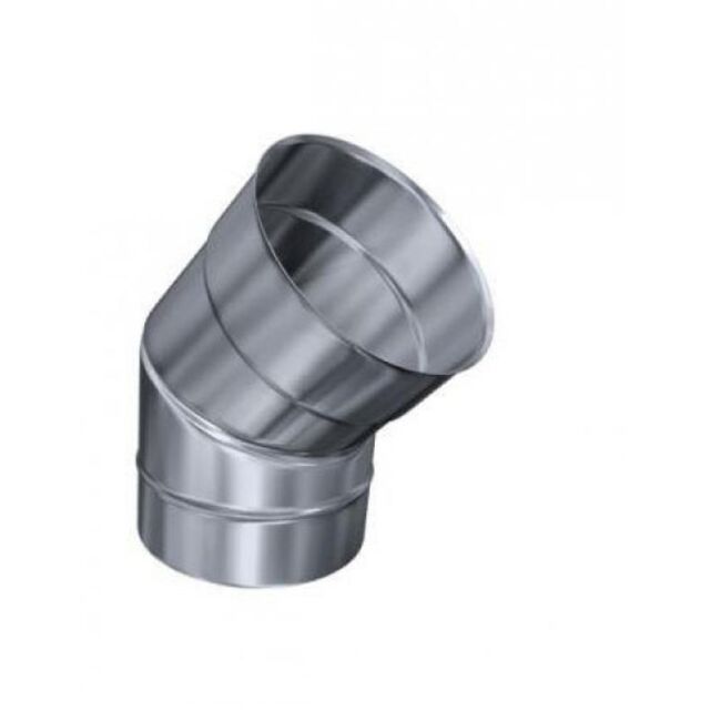 Edelstahlschornstein einwandig 0,6mm Premium Bogen 45° SKS starr DN 350