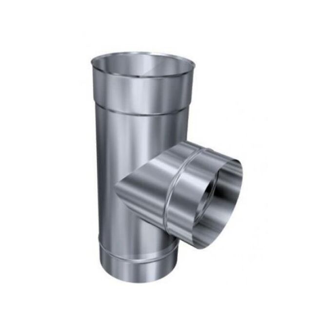 Edelstahlschornstein einwandig 0,6mm Premium T-Stück TR 90° Dn 300