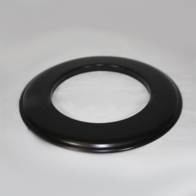 Pellet-Wandrosette 3 cm Rand DN 100 mm, matt schwarz emailliert