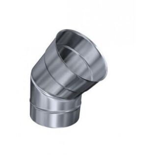 Edelstahlschornstein einwandig 0,5mm Bogen 45° SKS starr DN 113 1SKKI45113