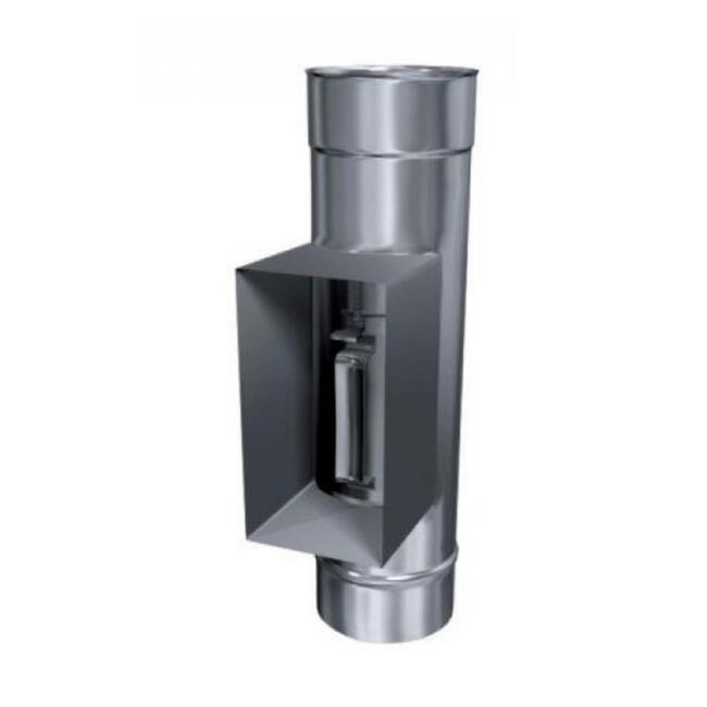 Edelstahlschornstein einwandig 0,5mm Prüföffnung mit Klappe KPR FU 120 x 180 DN 130
