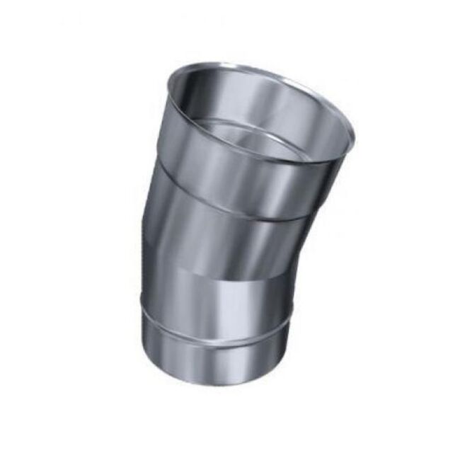 Edelstahlschornstein einwandig 0,5mm Bogen 15° SKS starr DN 180