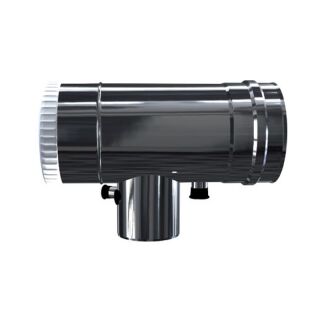 Luft Abgas System konzentrisch T-Stück 90° mit Revisionsöffnung, Kondensatableiter und Messstutzen lackiert DN 60/100 2AFKRMODPS90M60/100
