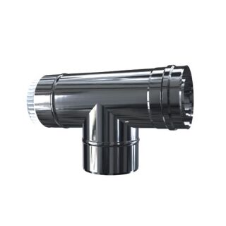 Luft Abgas System konzentrisch T-Stück 87° mit Revisionsöffnung DN 60/100 2AFKRPSI8760/100