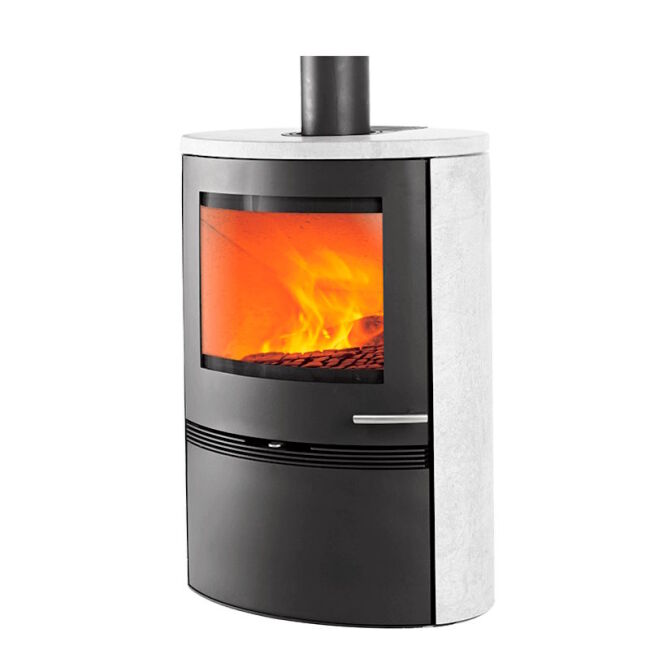 Kaminofen TermaTech TT22HS-WH mit Sandsteinverkleidung