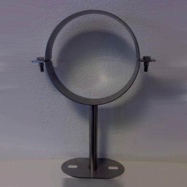 Wandhalter -250 mm kürzbar für Edelstahlrohr doppelwandig DN 130 mm, Senotherm gussgrau #288