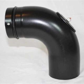 Bogen glatt mit Reinigungsöffnung, High-Quality-Line schwarz glänzend 