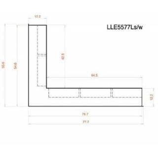 CB Eckluftleiste 547x766 mm weiß kurzer Schenkel li. lle5577lw