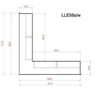 CB Eckluftleiste 560x560 mm weiß gleichschenkelig lle56w