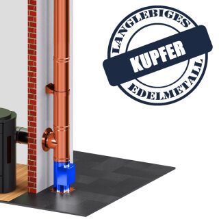 DINAK Kupferschornstein Reinigungs-T-Stück mit Deckel DW Ø 100 