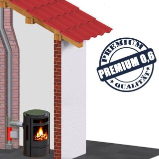 Edelstahlschornstein einwandig 0,6mm Premium Prüföffnung mit Deckel P-PO-S 