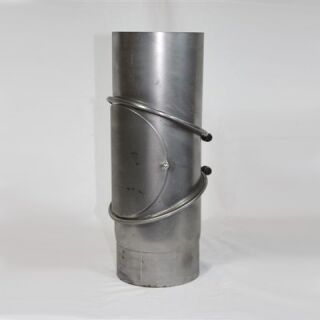 Rauchrohr-Bogen eingezogen, drehbar mit Reinigungsöffnung (unlackiert) 
