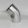 Aluminium-Bogen 45° DN 130 mm, ohne Reinigungsöffnung